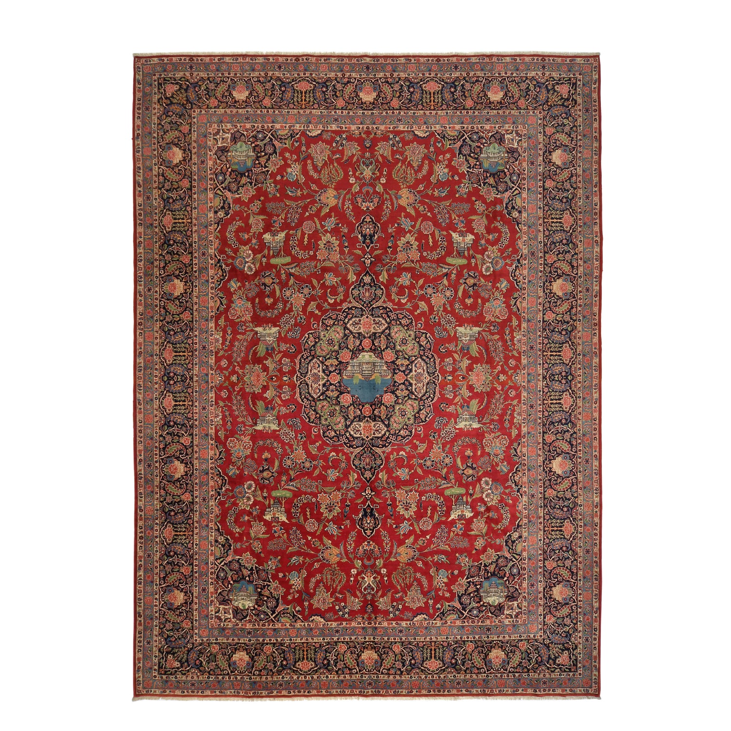 Tappeto Kashan Manchester Antico 410 x 302 Cm