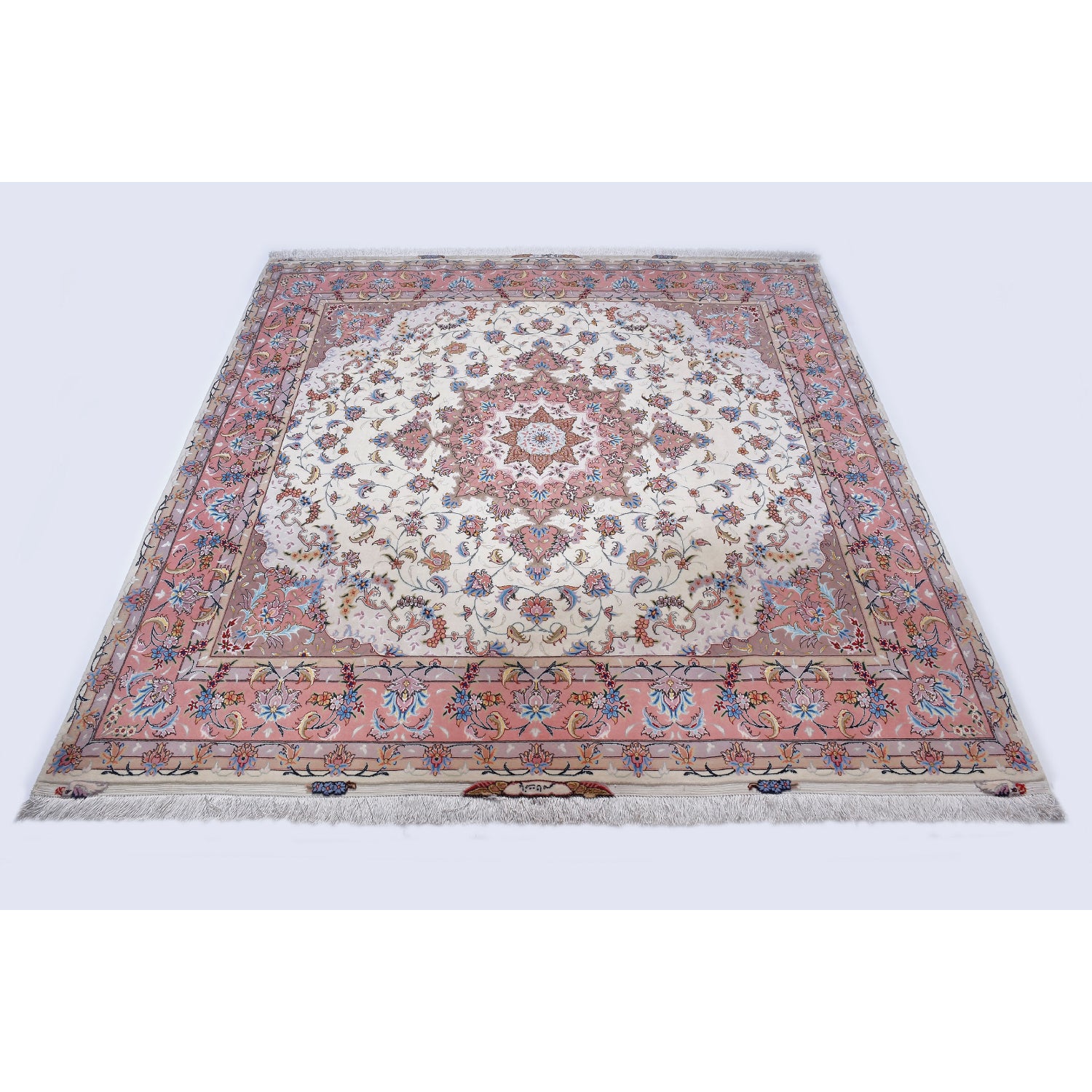 Tappeto Tabriz 50 Raj Trama seta 210 x 200 cm