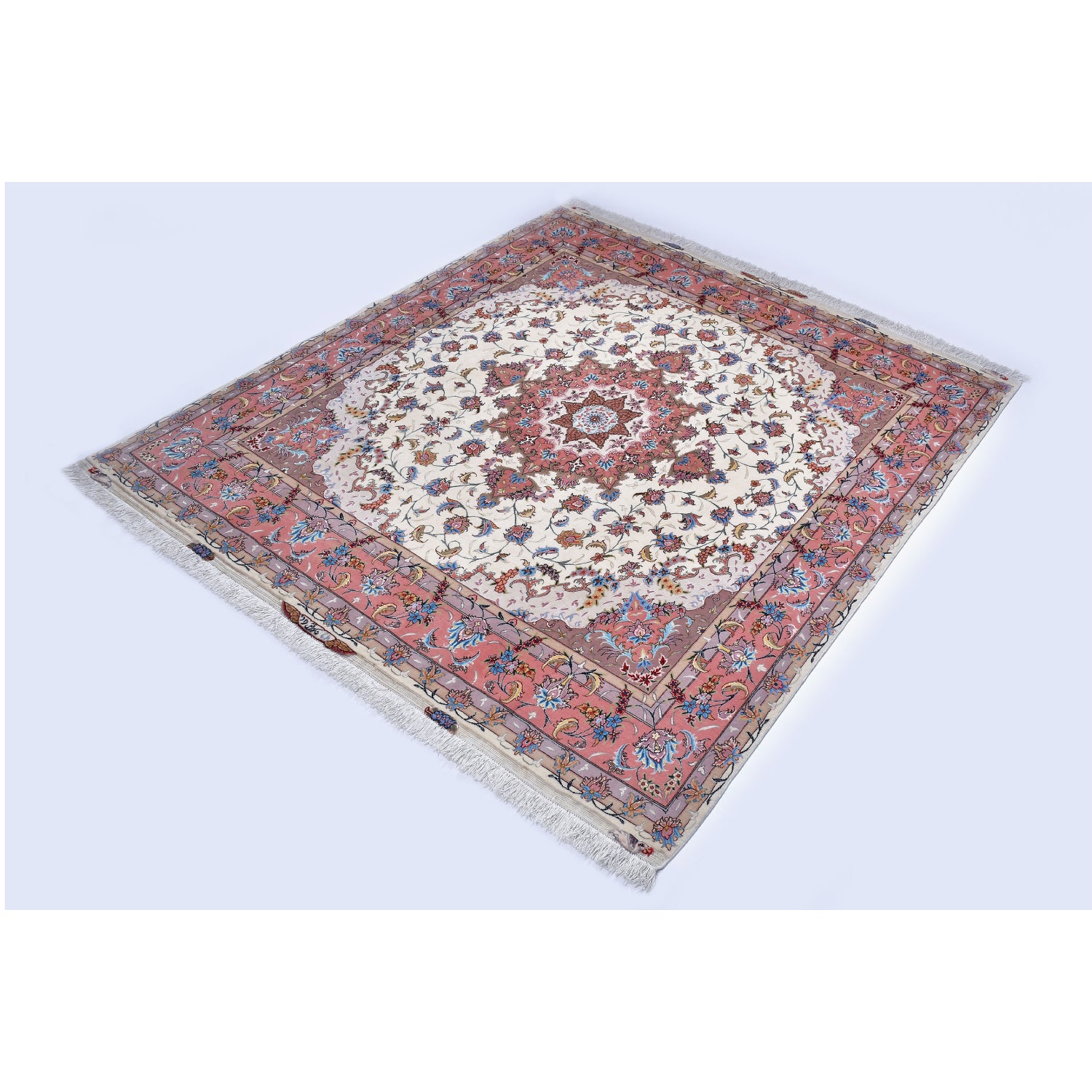 Tappeto Tabriz 50 Raj Trama seta 210 x 200 cm