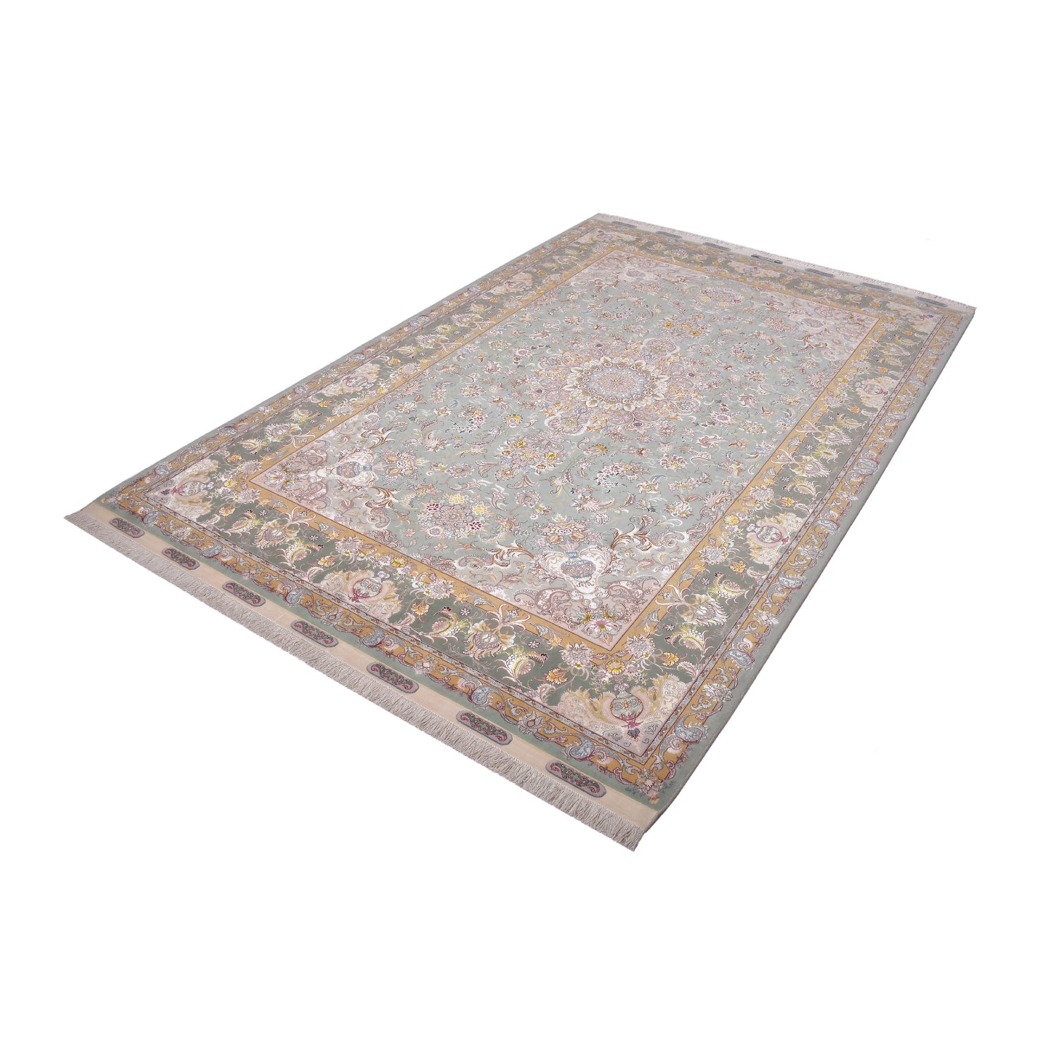 Tappeto Tabriz 60 Raj trama seta 307 x 204 cm