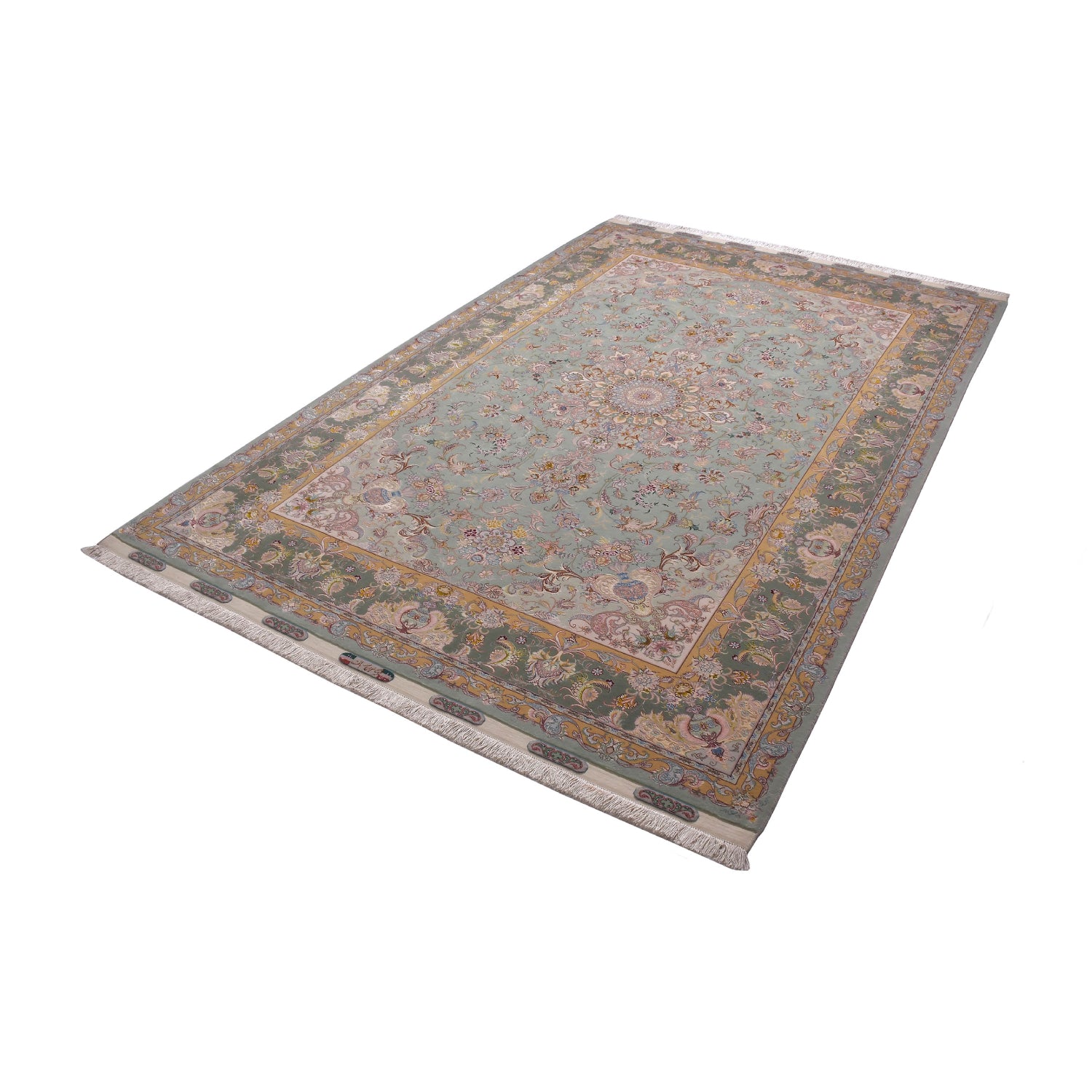 Tappeto Tabriz 60 Raj trama seta 307 x 204 cm