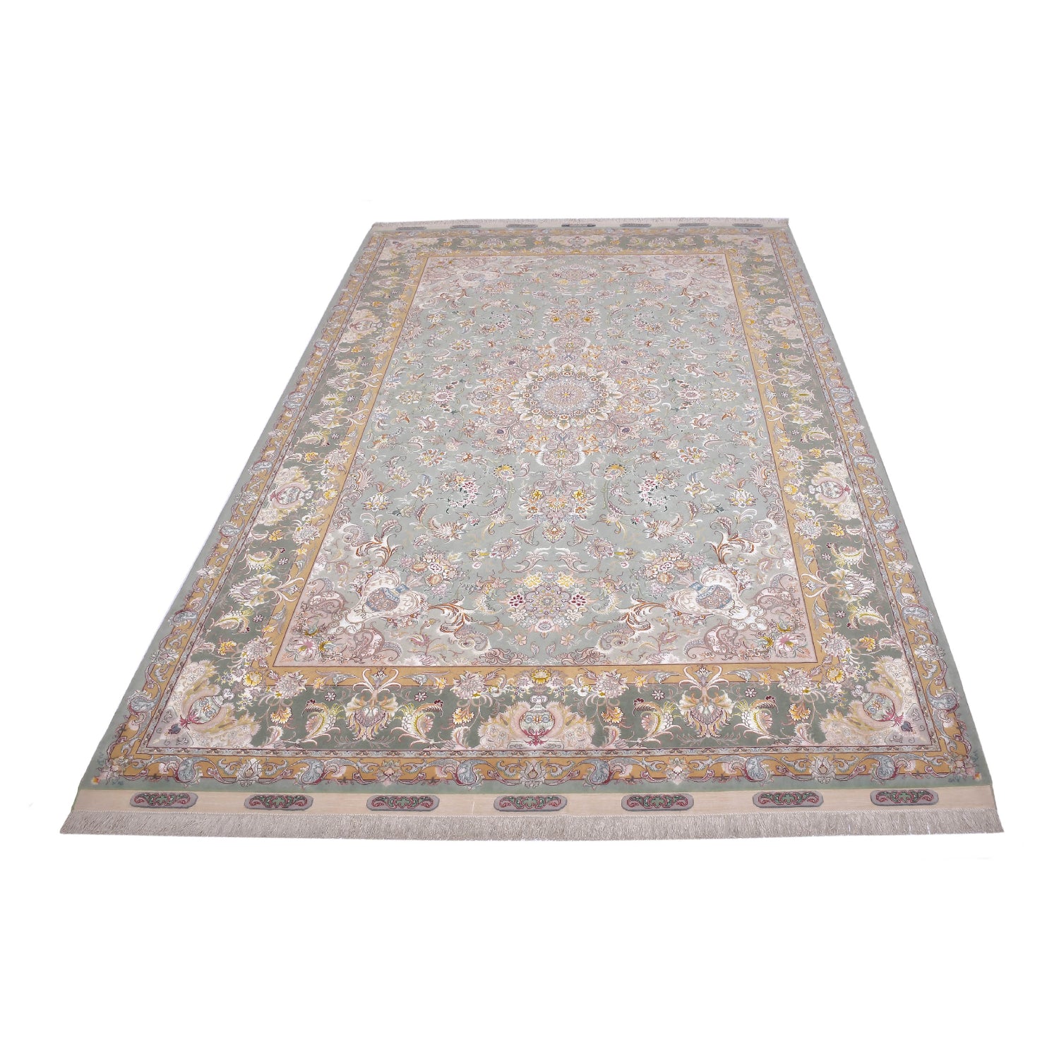 Tappeto Tabriz 60 Raj trama seta 307 x 204 cm