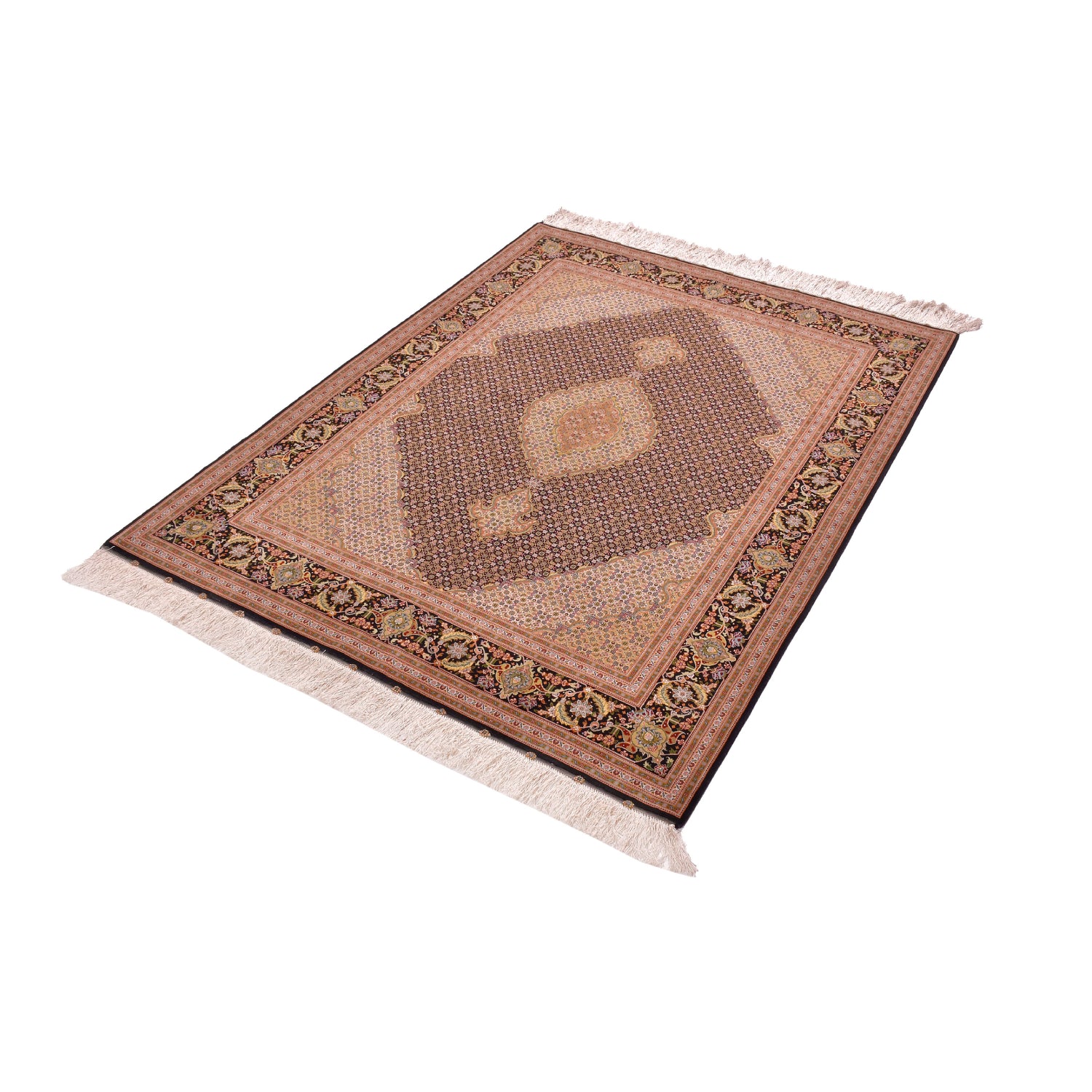 Tappeto Tabriz 80 Raj trama seta 199 X 152  cm Tappeto Tabriz 80 Raj trama seta 199 X 152  cm