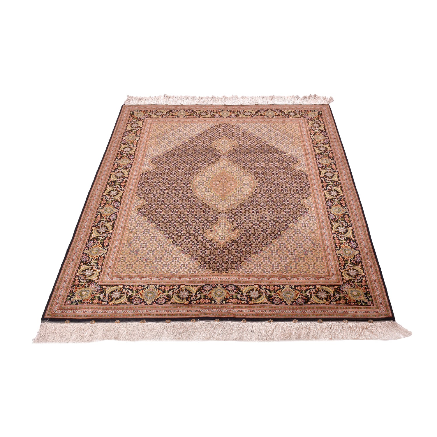 Tappeto Tabriz 80 Raj trama seta 199 X 152  cm Tappeto Tabriz 80 Raj trama seta 199 X 152  cm