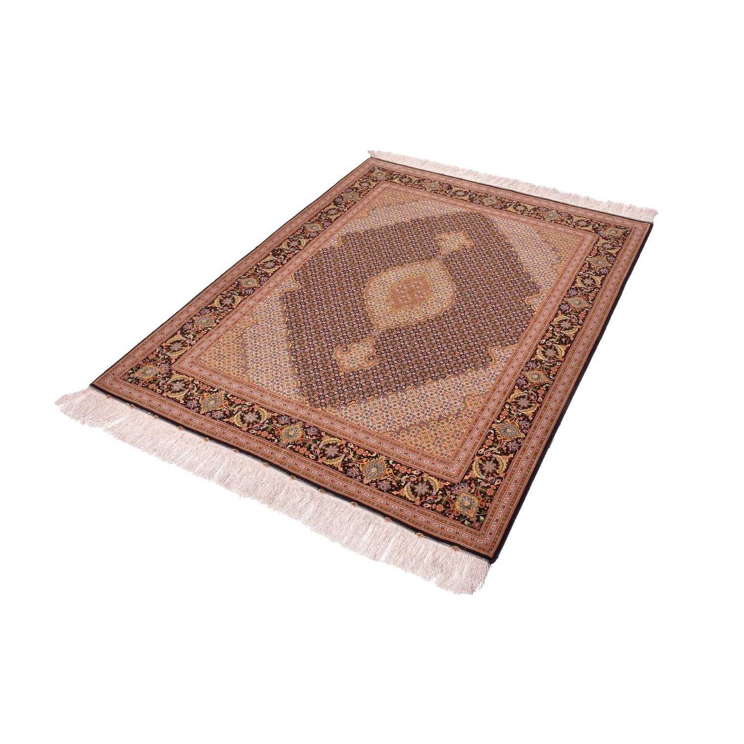 Tappeto Tabriz 80 Raj trama seta 199 X 152  cm Tappeto Tabriz 80 Raj trama seta 199 X 152  cm