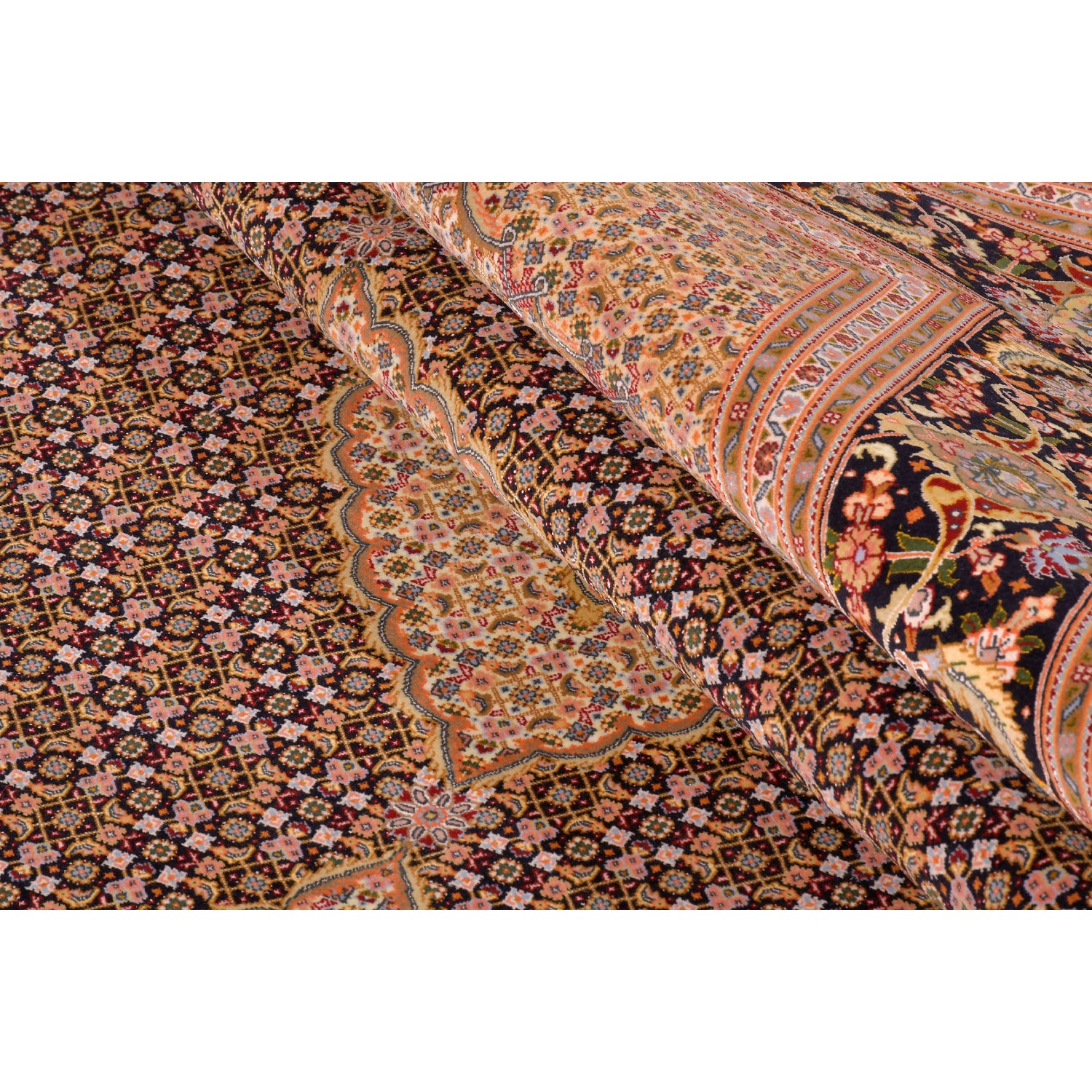 Tappeto Tabriz 80 Raj trama seta 199 X 152  cm Tappeto Tabriz 80 Raj trama seta 199 X 152  cm