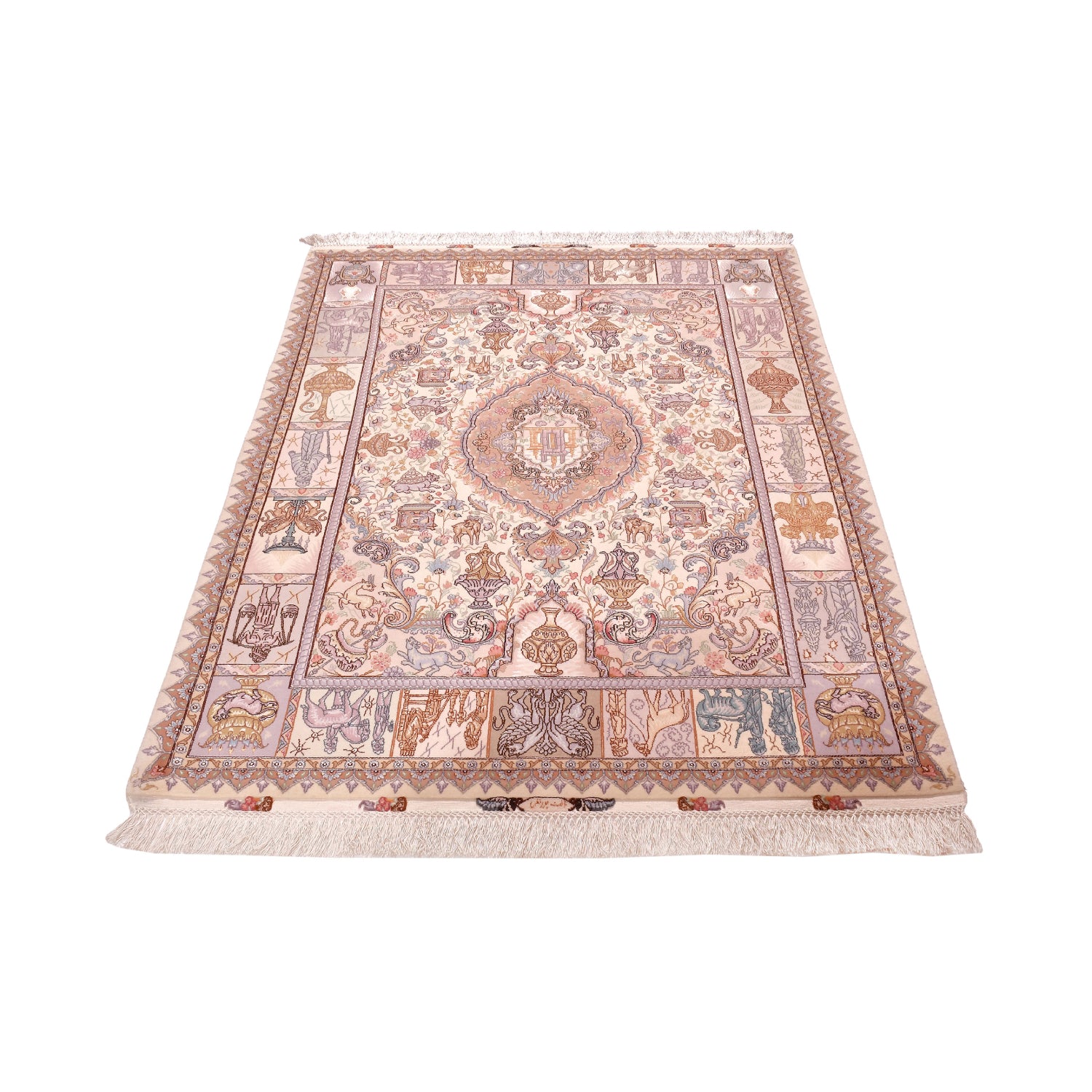 Tappeto Tabriz 60 Raj trama seta 207 X 146  cm Tappeto Tabriz 60 Raj trama seta 207 X 146  cm