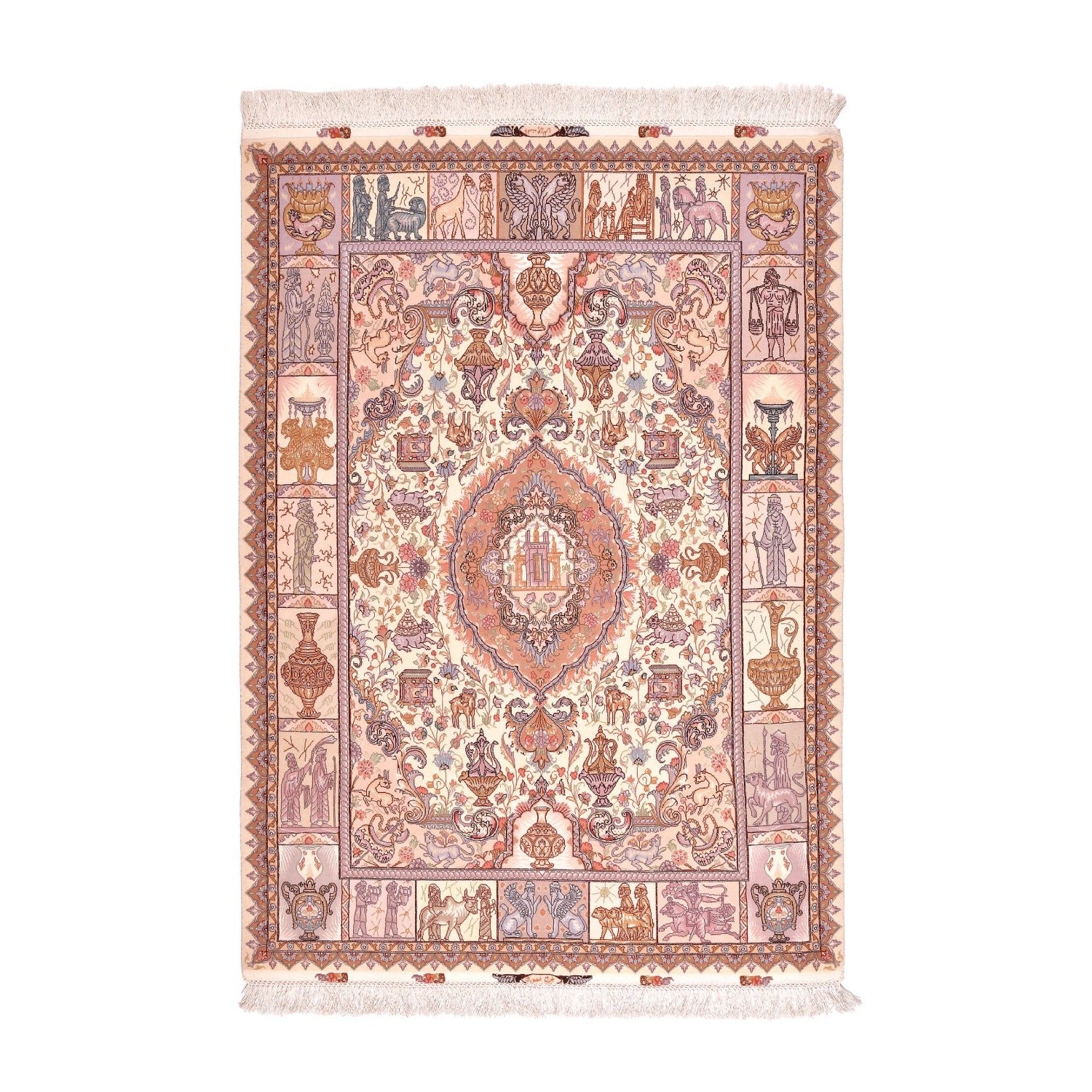 Tappeto Tabriz 60 Raj trama seta 207 X 146  cm