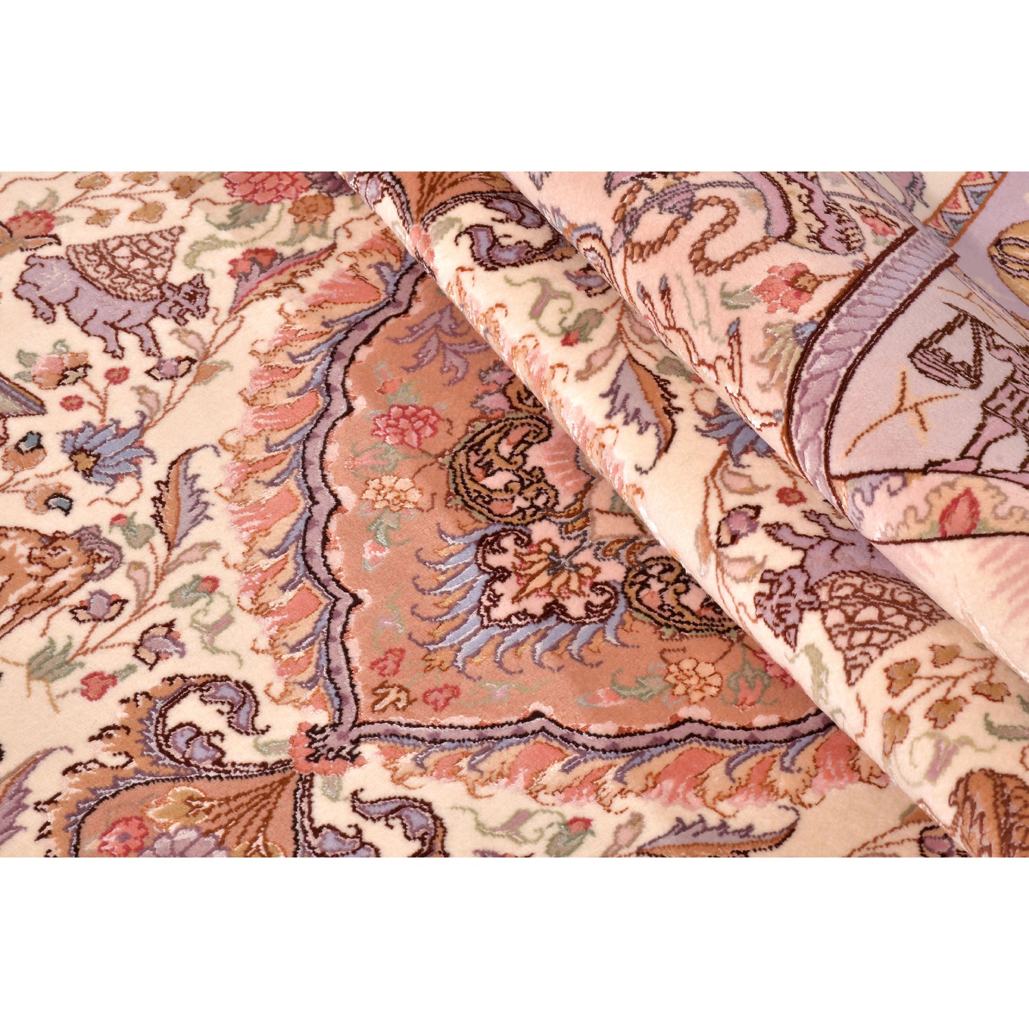 Tappeto Tabriz 60 Raj trama seta 207 X 146  cm Tappeto Tabriz 60 Raj trama seta 207 X 146  cm