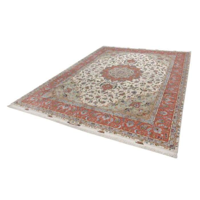 Tappeto Tabriz 50 Raj Trama in seta 403 x 300  cm
