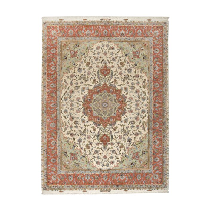 Tappeto Tabriz 50 Raj Trama in seta 403 x 300  cm